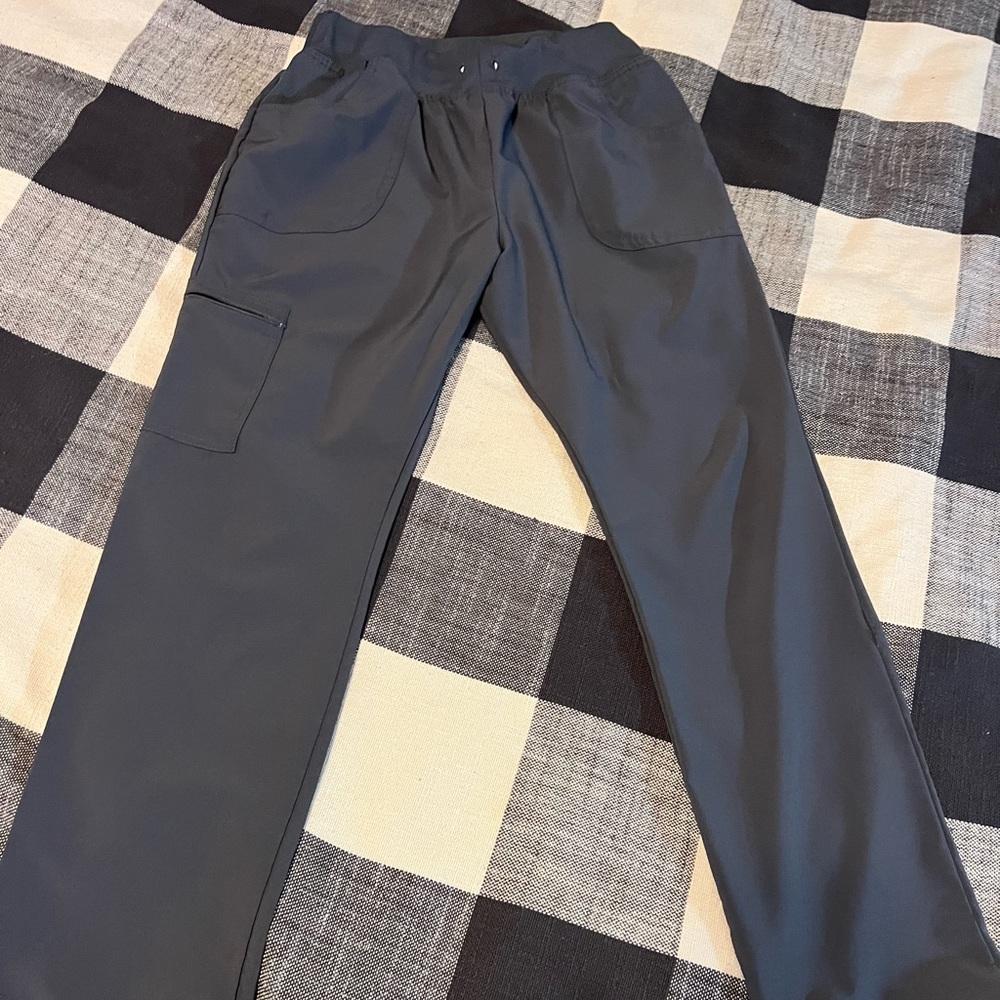 🩺 ScrubAid Tapered Leg Pewter Gray Scrub Pants with Drawstring Ankle 🩺